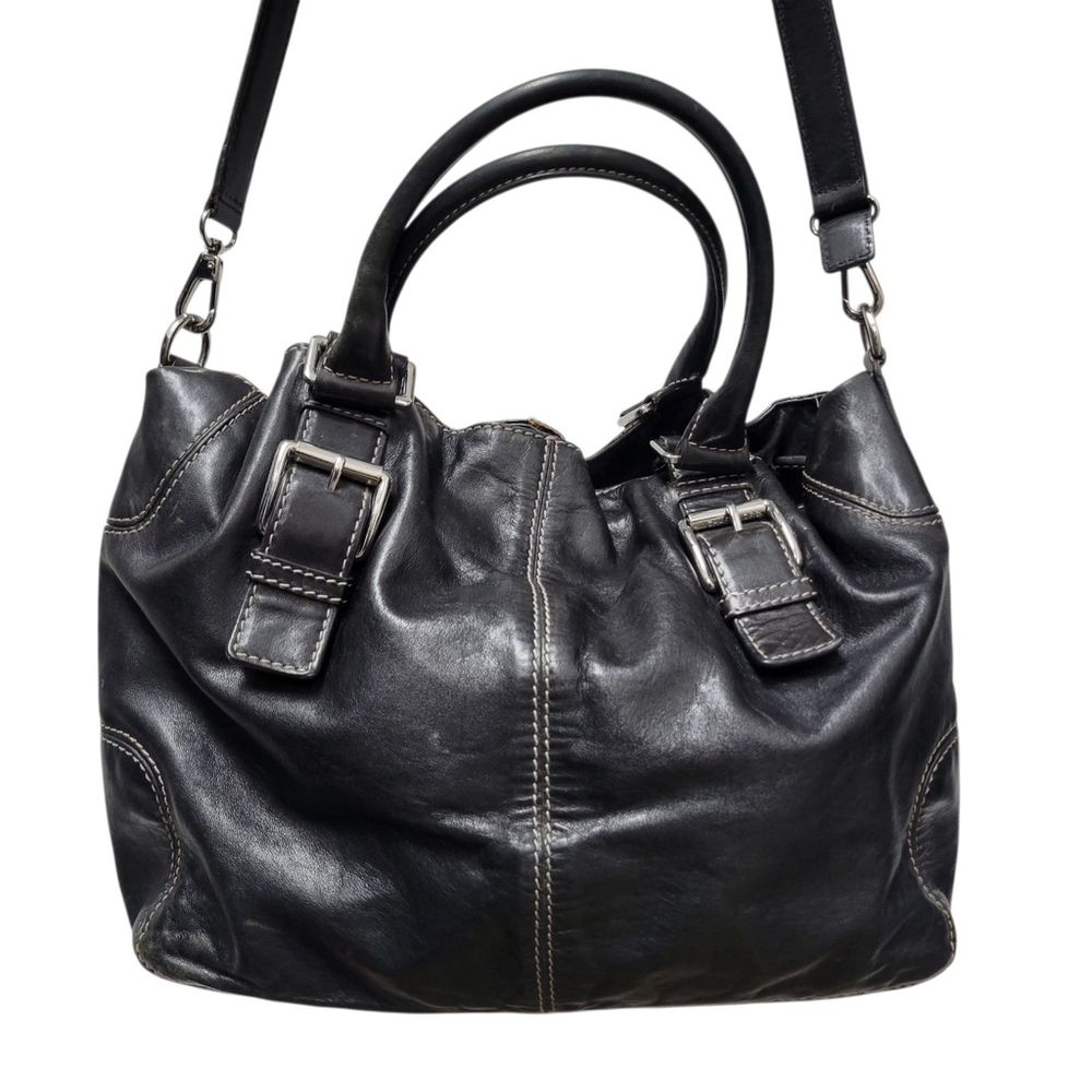 Michael Kors Women's Brookville Drawstring Black Shoulder Satchel Bag - Picture 6 of 15